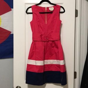 Hot pink and navy Kate Spade dress